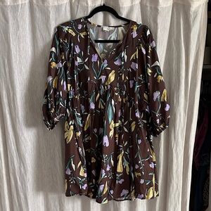 Floral Brown Women's Dress